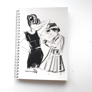 Ruled Notebook/Journal with Coco Chanel doing a fitting by Talia Zoref