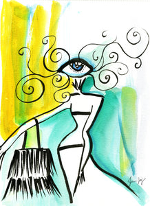 Dancing in the Sun - Artwork with colorful Eye in Boho Chic - Eyes of Fashion by Talia Zoref