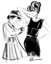 Coco Chanel Fitting a Model - Fashion Illustration by Talia Zoref