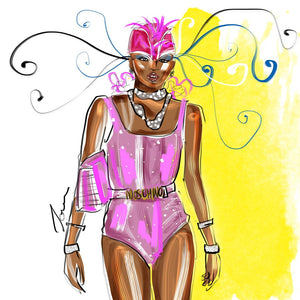 Summer fun, the Circus and Moschino - Fashion Illustration by Talia Zoref