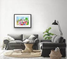 Living room artwork with a view of Istanbul by Talia Zoref