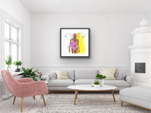 Living room with Moschino Runway artwork by Talia Zoref