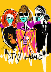Stay Home COVID-19 Fashion Art by Talia Zoref