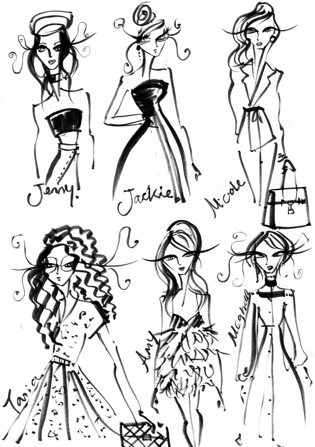 Imaginary Fashion Divas - Fashion Illustration by Talia Zoref