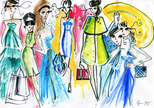 Having Fun in the Summer in Cannes- Fashion Illustration by Talia Zoref