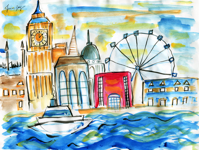 A View of London – A Travel Painting by Talia Zoref